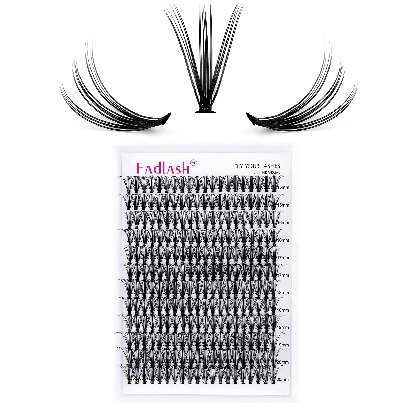 Umělé řasy pro prodlužování 20D 07C1520 Černé Fadlash