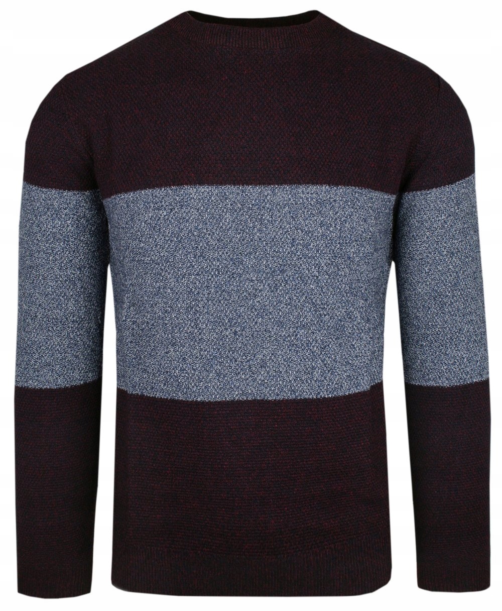 Bavlněný svetr Colosseo Melanž Bordo a modrá barva L