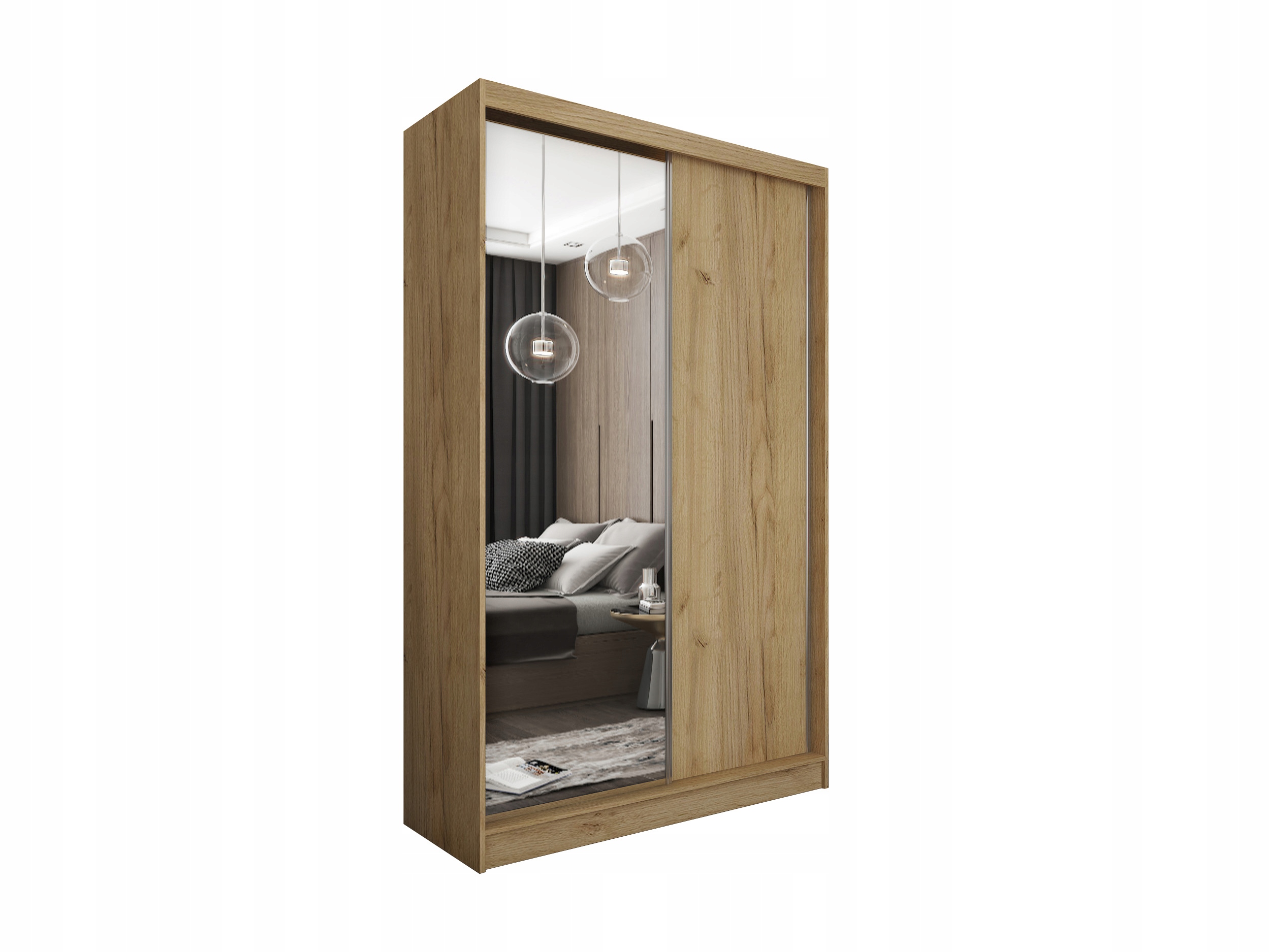 Skříň Patrizia 120 cm se zrcadlem Skříň Dvoudveřová dub Artisan