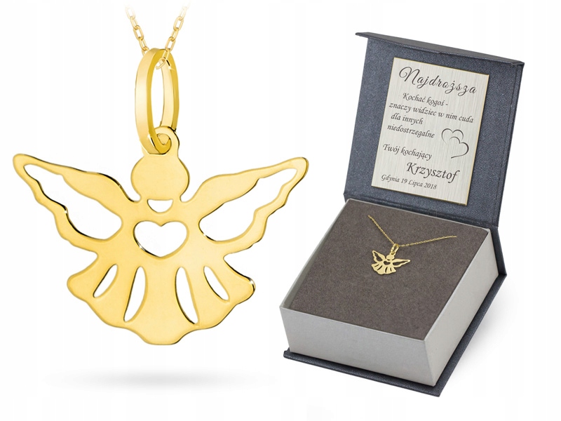 Zlatý Řetízek a Přívěsek Anděl pr. 585 14k