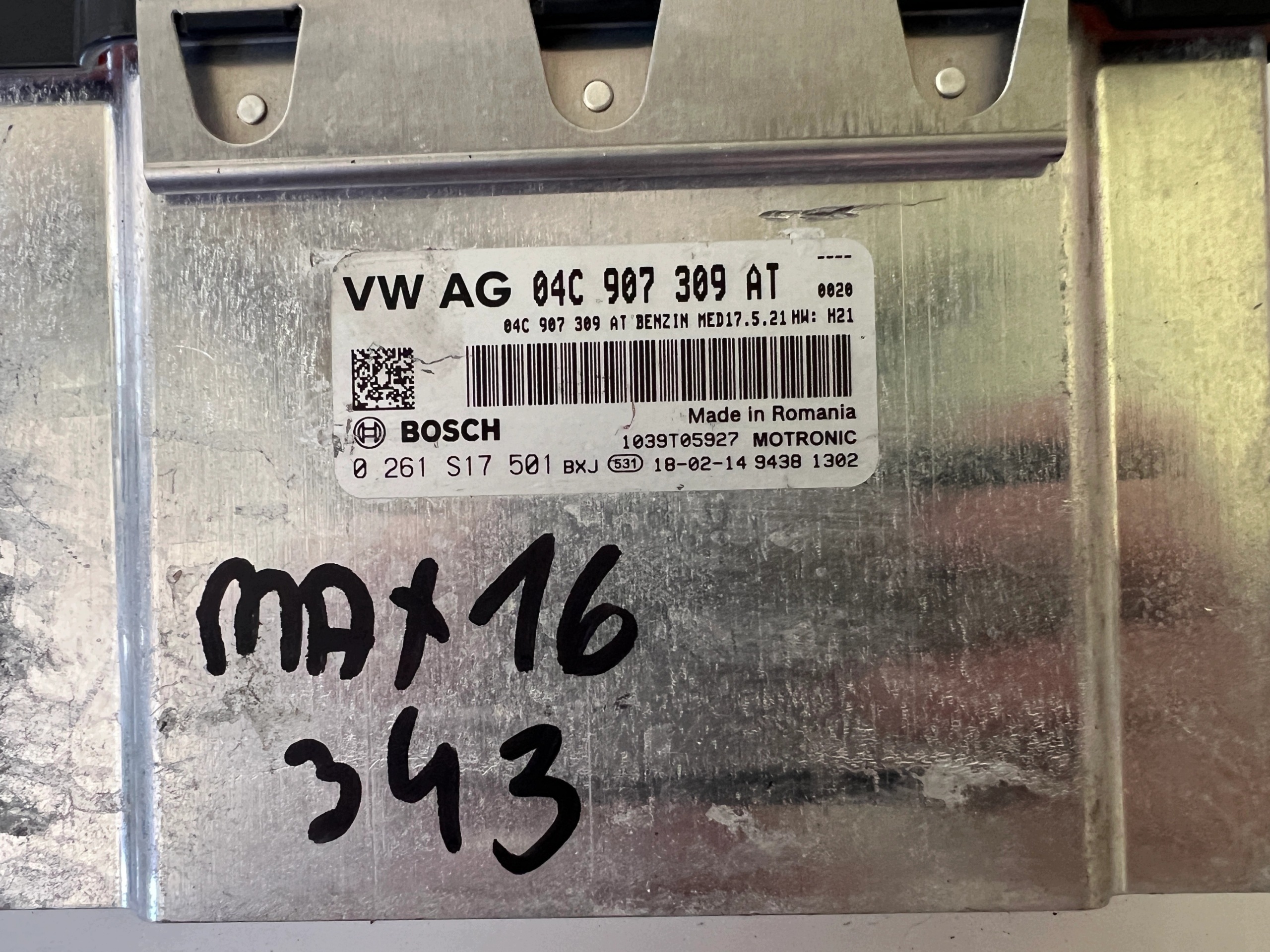 VW POLO 1.0B 0261S17501 04C907309AT 1039T05927 computer ECU