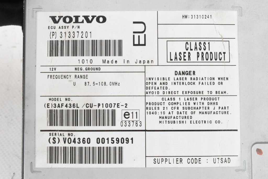 CD player navigation devices 31337201 VOLVO S40 2 II V50 C30 LIFT 07-12
