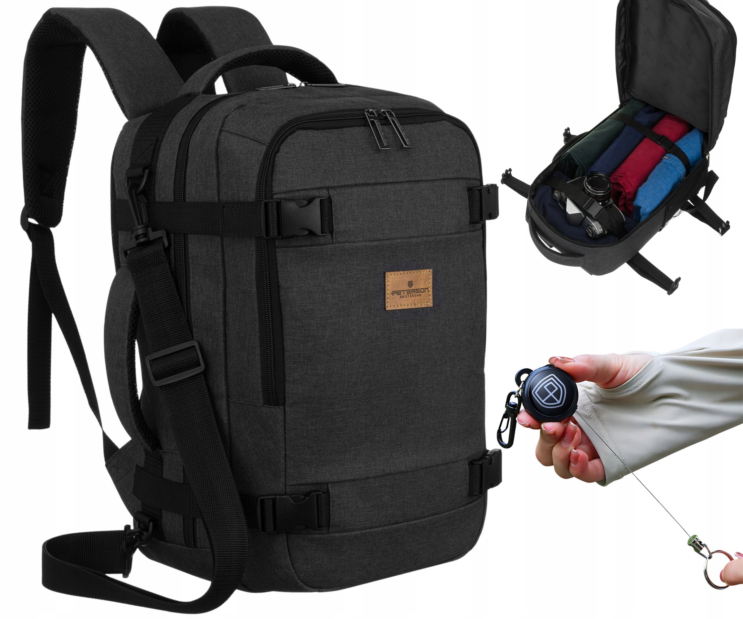 Plecak Do Samolotu 40X20X25 Bagaż Kabinowy Podręczny Mocny Lekki Peterson