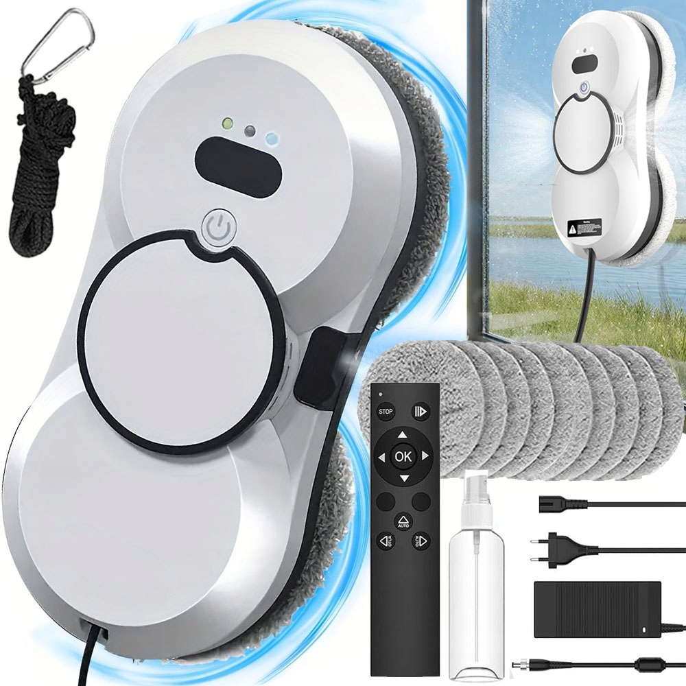 W17S Robot Na Umývanie Okien A Zrkadiel, Automatická Umývačka 10 Mopov, Sada
