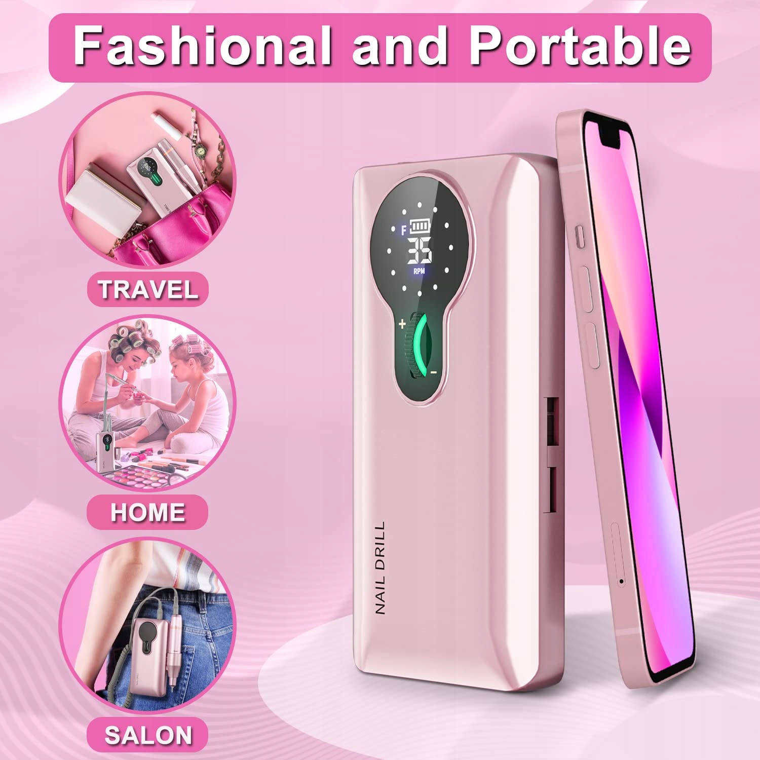 ENGERWALL Zestaw Do Manicure Pedicure Elektryczny Pilnik 35000 ObrMin — miniatura 3