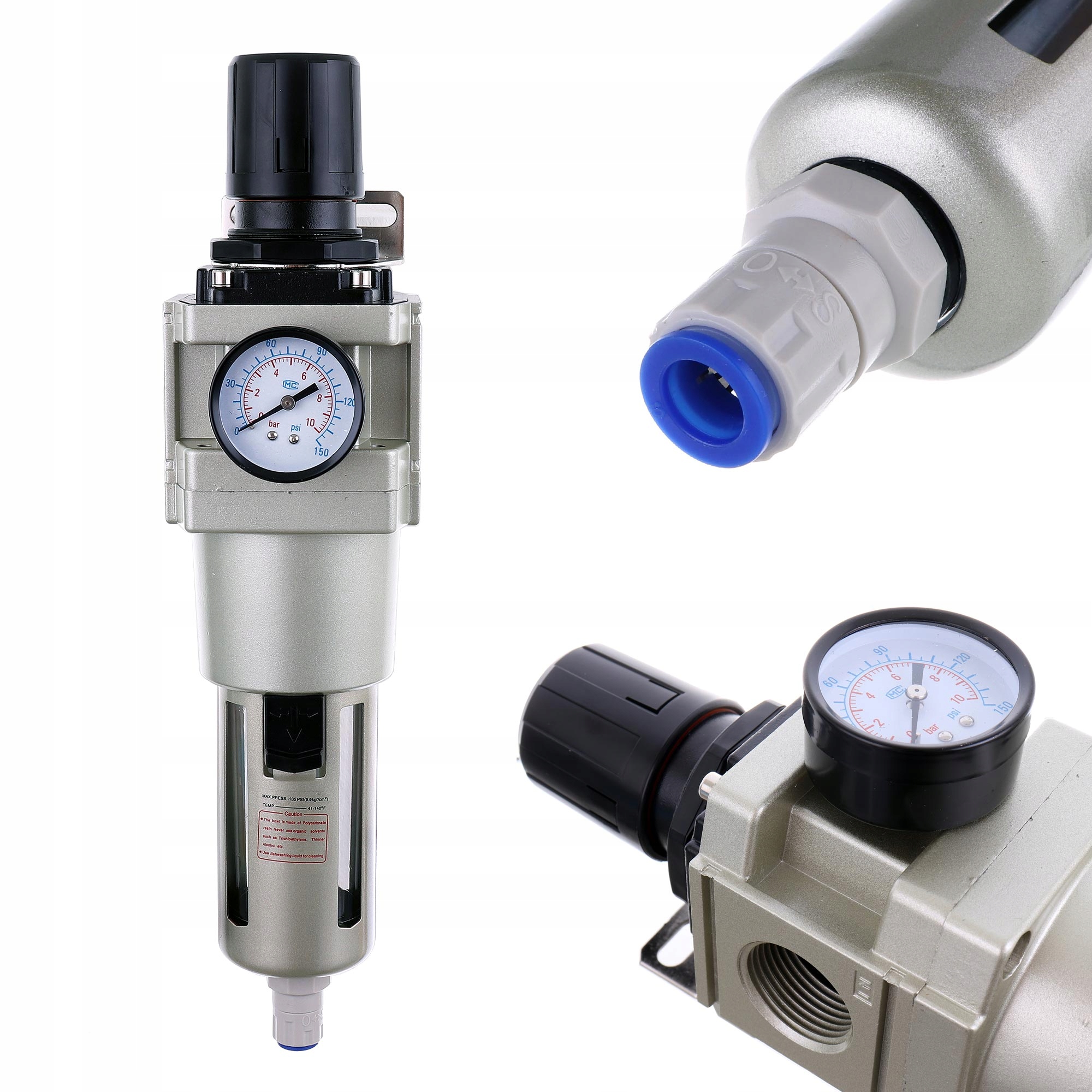 Filtr Reduktor Vzduchu 1 Palec Odvlhčovač Odlévač Auto Spouštěč Manometr