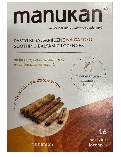 

Manukan Pastylki do ssania na gardło