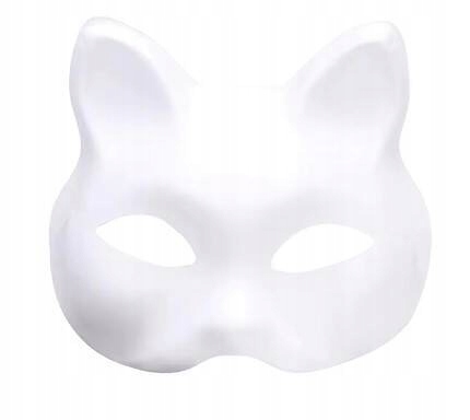 MASKA DO MALOWANIA DEKORACJI BIAŁY KOT KOTEK USZY