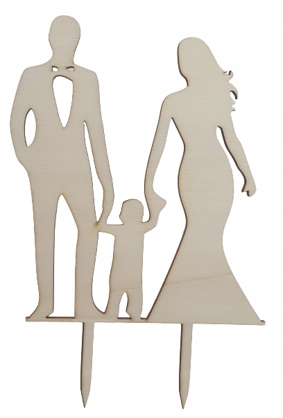 

Topper para młoda z dzieckiem chłopiec drewniany