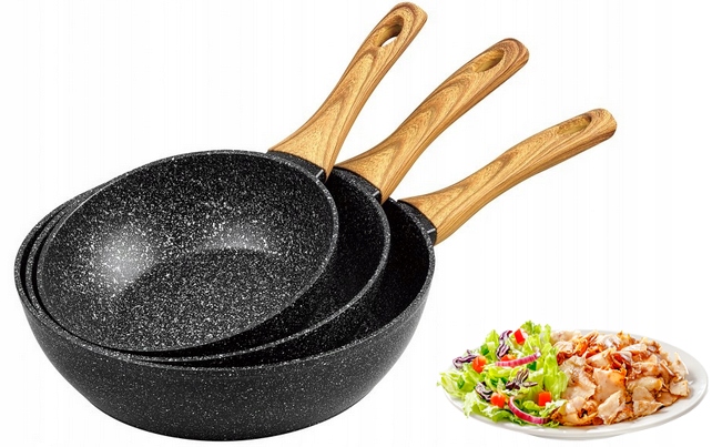 

Zestaw 3 Patelni 20/24/28CM Głębokich indukcja gaz
