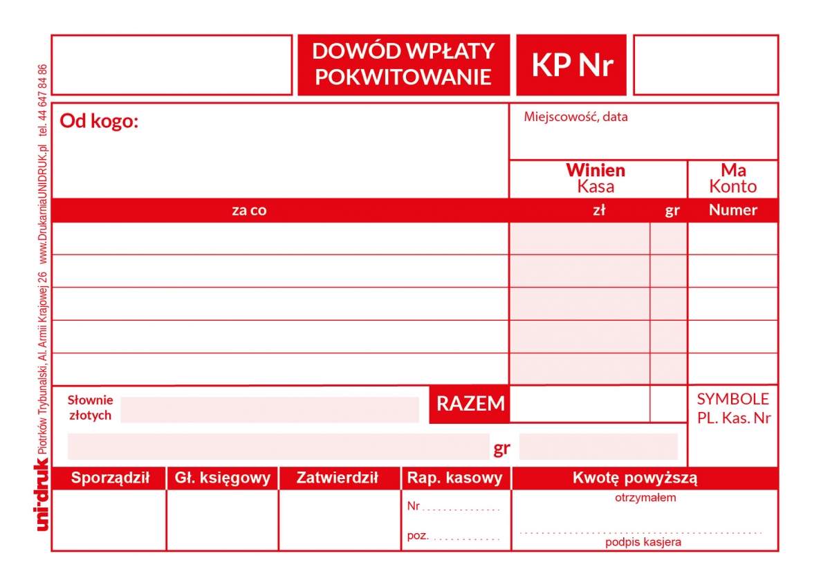 

Druk Kp kasa przyjmie 2 kopie