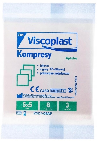 

Viscoplast kompresy jałowe z gazy 5x5 cm 3 szt.