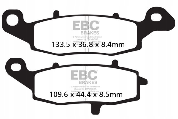 Колодки тормозные ebc kawasaki er-5 01-07 перед