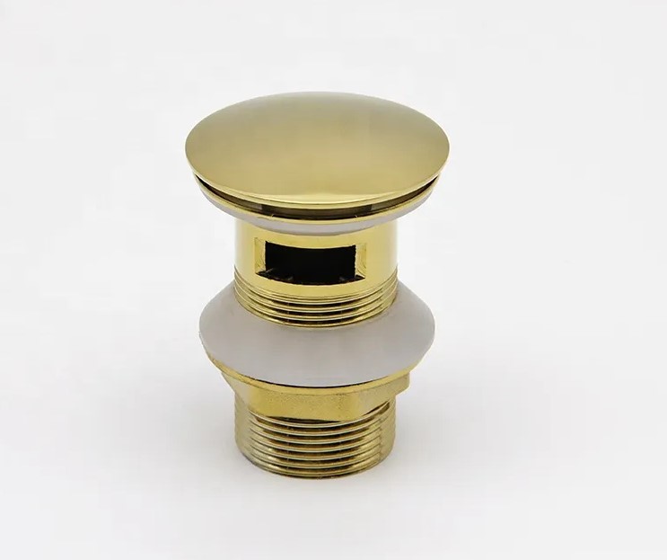 KOREK UMYWALKOWY AUTOMATYCZNY Z PRZELEWEM KLIK KLAK ZŁOTY MOSIĘŻNY CLICK Marka Unitec