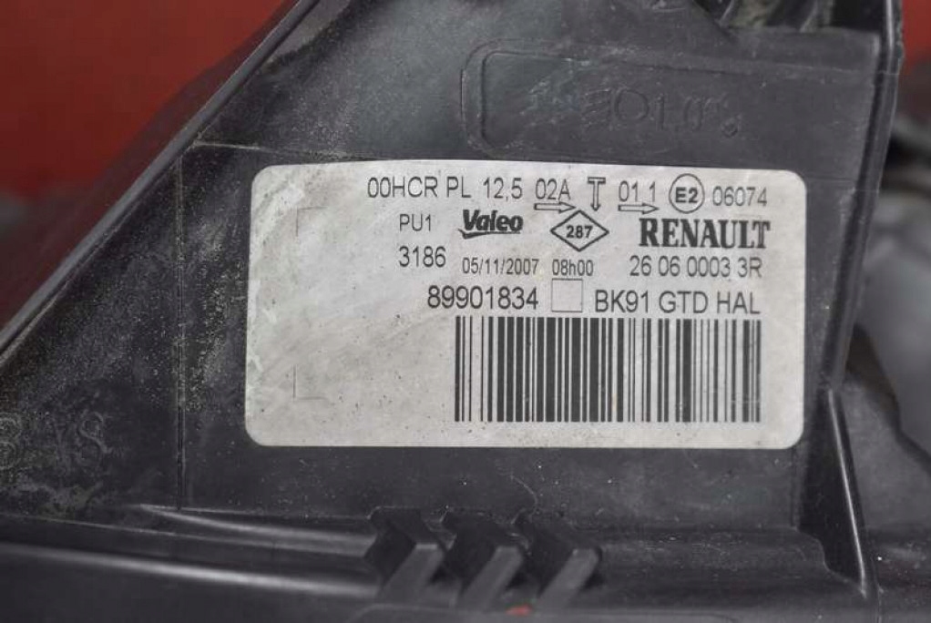 REFLEKTOR left light front lens EU 260600033R RENAULT LAGUNA III 07-11