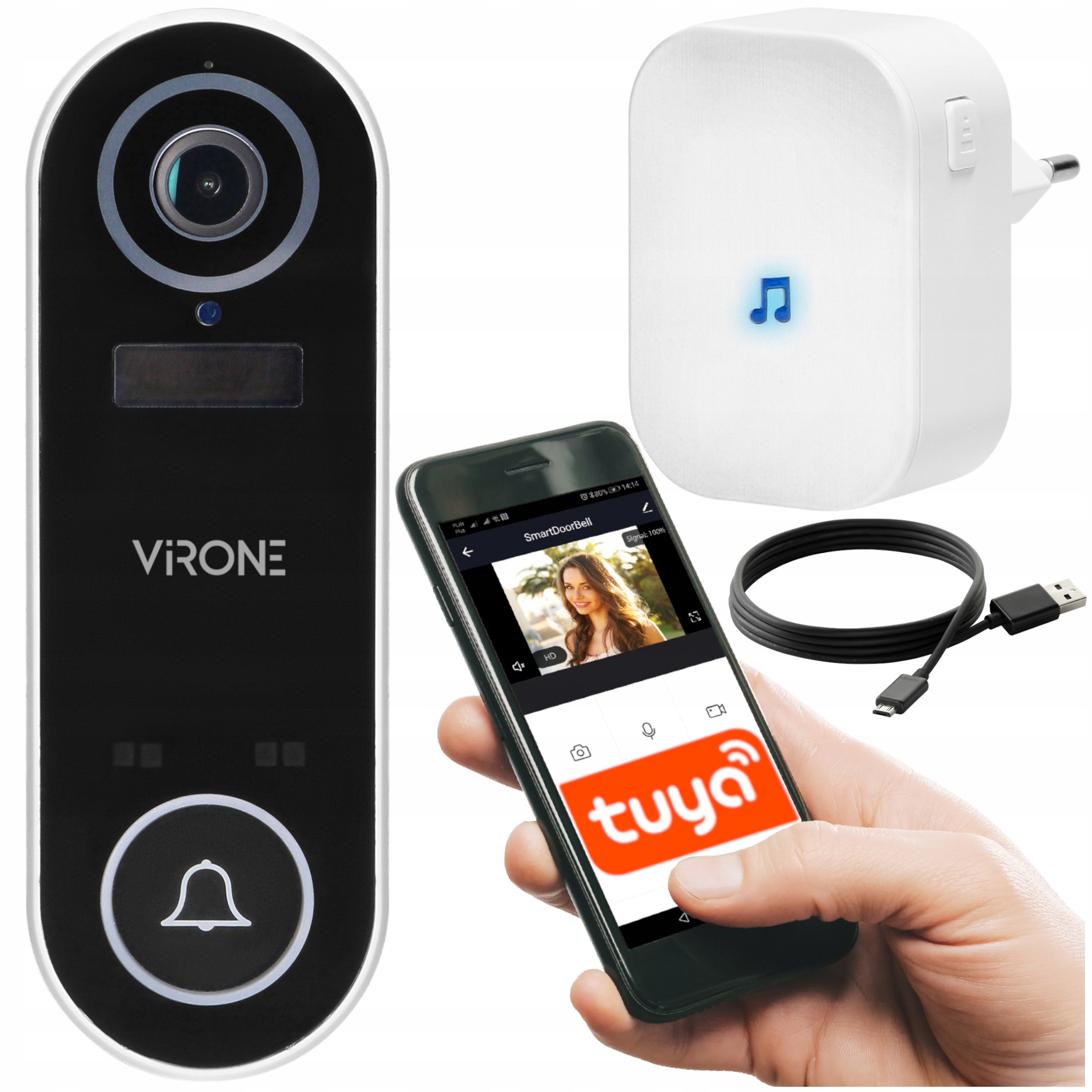 

Domofon Wifi Kamera Dzwonek Czujnik Ruchu App Tuya