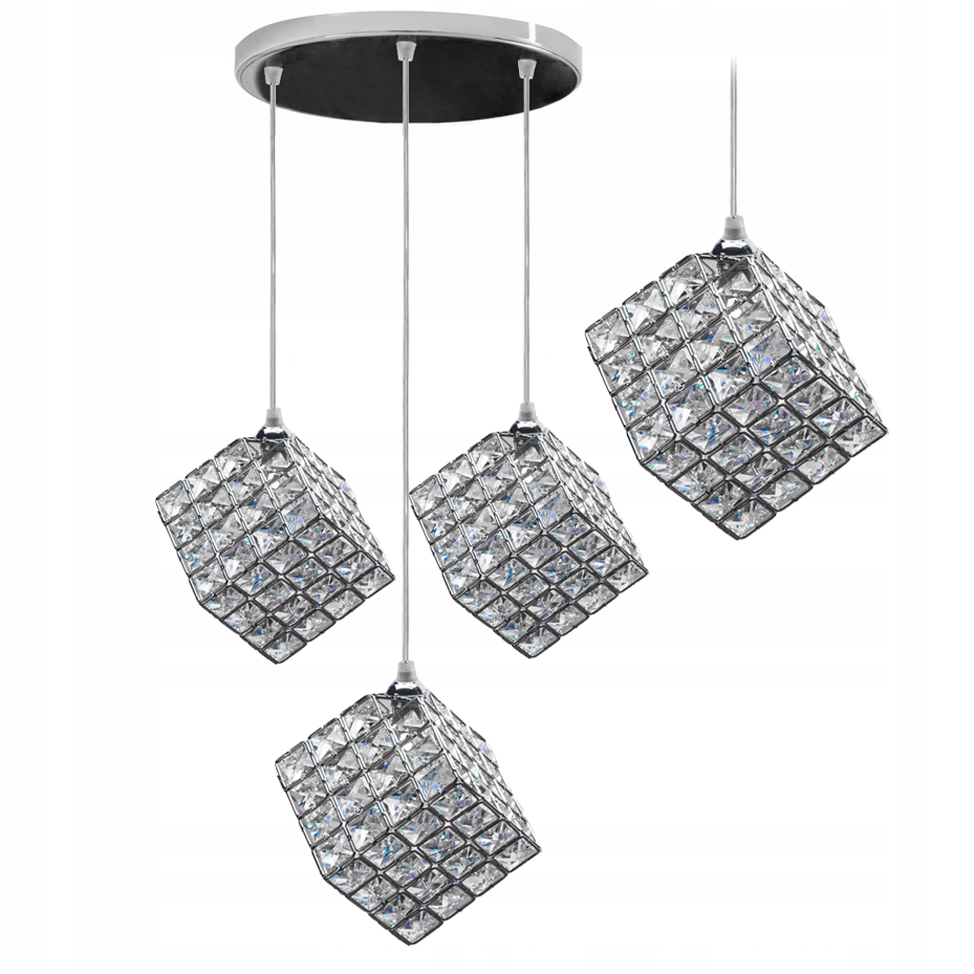 

Lampa Sufitowa Okrągła Kryształ Kostka Szklana 3