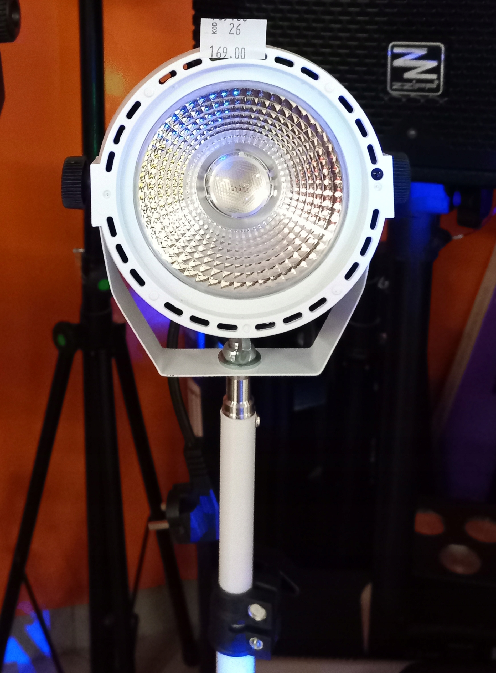 Reflektor biały LED PAR COB 30W RGB Mix kolor na Statywie + Pilot DMX