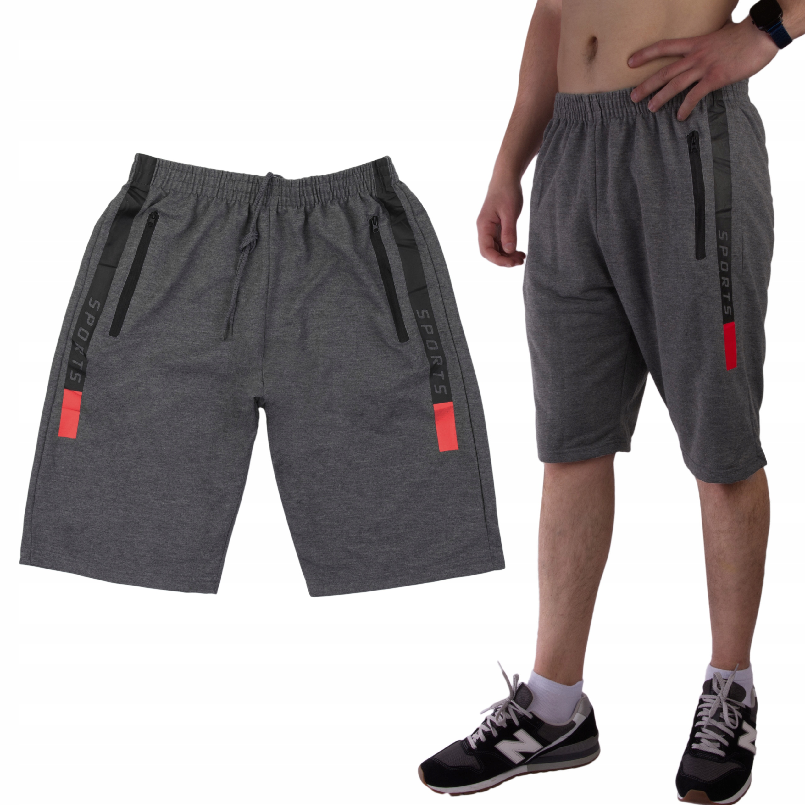 

Spodenki męs.bawełniane,dresowe 2XL szary