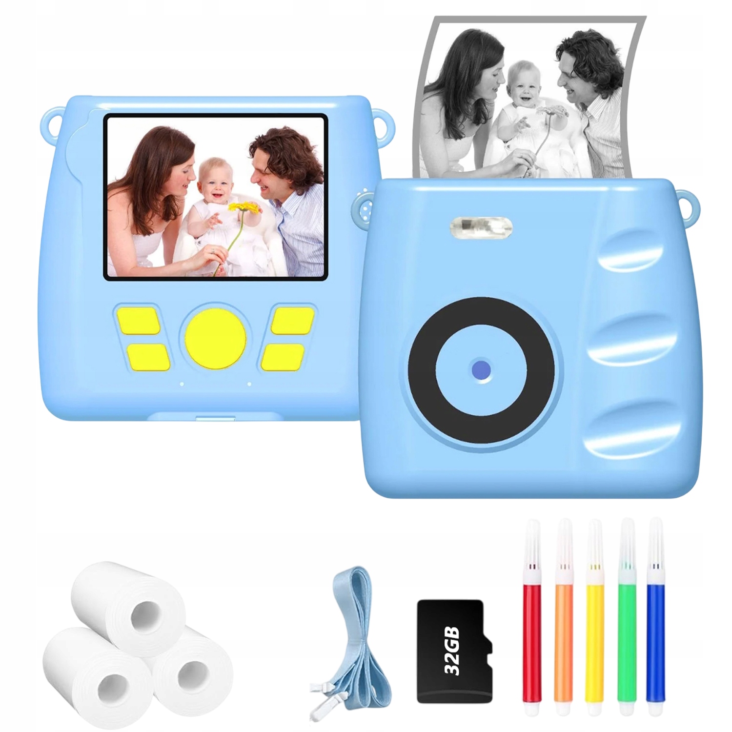 Fotoaparát Pro Děti 30 Mp 1080P Termální Tiskárna 32 Gb