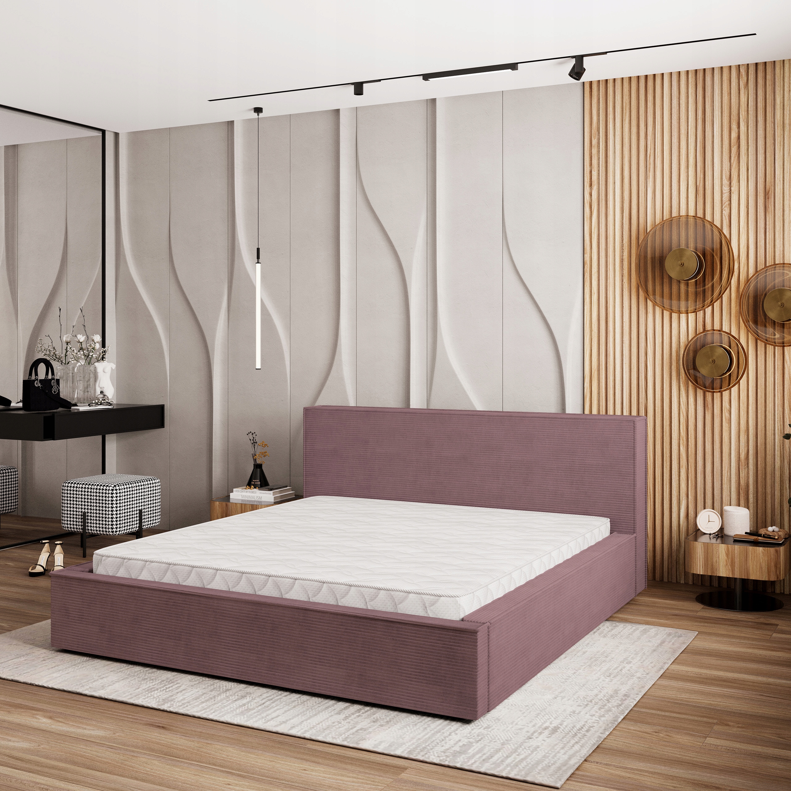 Čalouněná postel Celora 140 x 200 cm Komfortní komfortní vřesový rošt