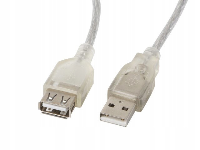 Kabel Lanberg CA-USBE-12CC-0018-TR (usb 2.0 M Usb 2.0 F; 1,8m; kolor biał