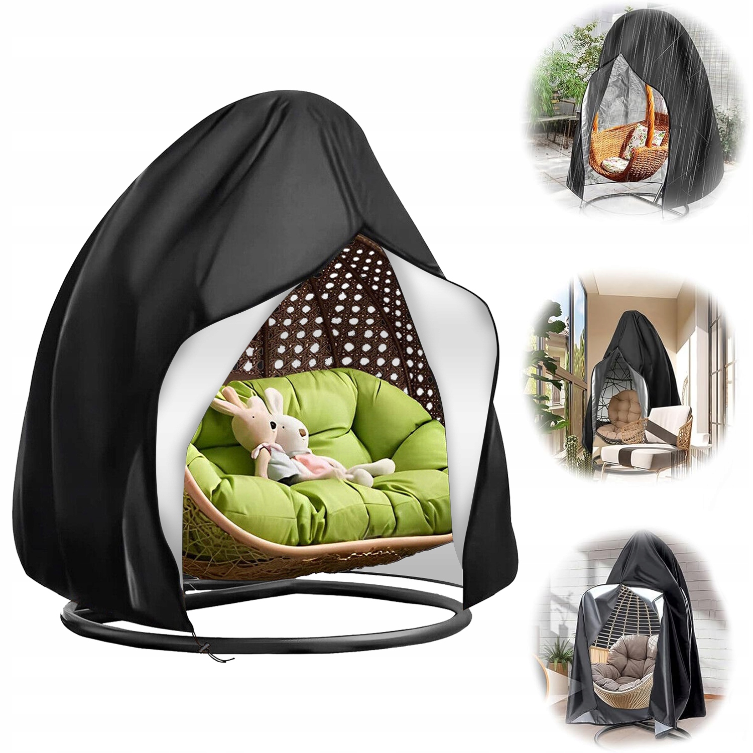 Pokrowiec na Fotel Wiszący Podwójny Kokon Ogrodowy Huśtawkę Kosz Osłona