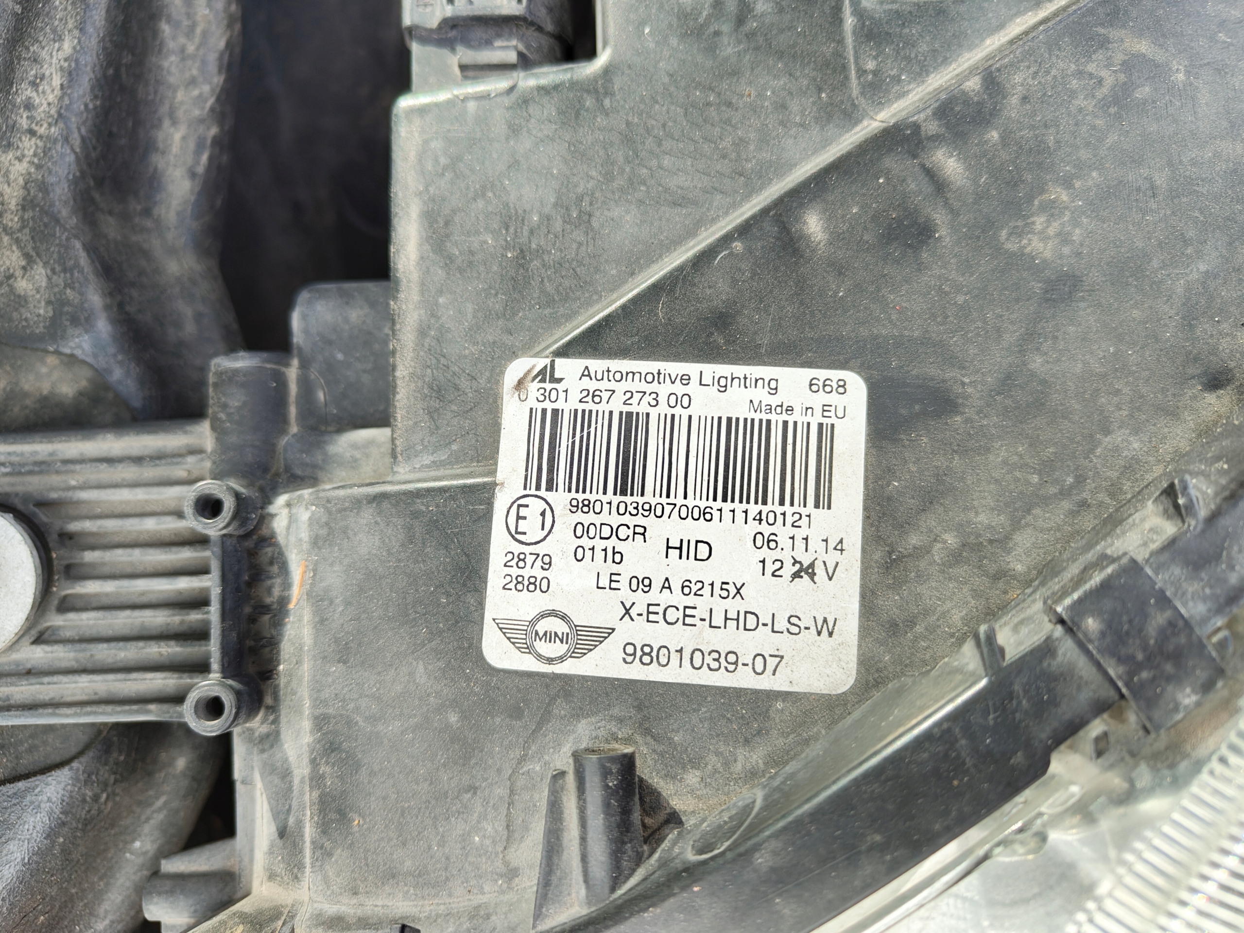 MINI R60 light left front front BIXENON EU 9801039 washer