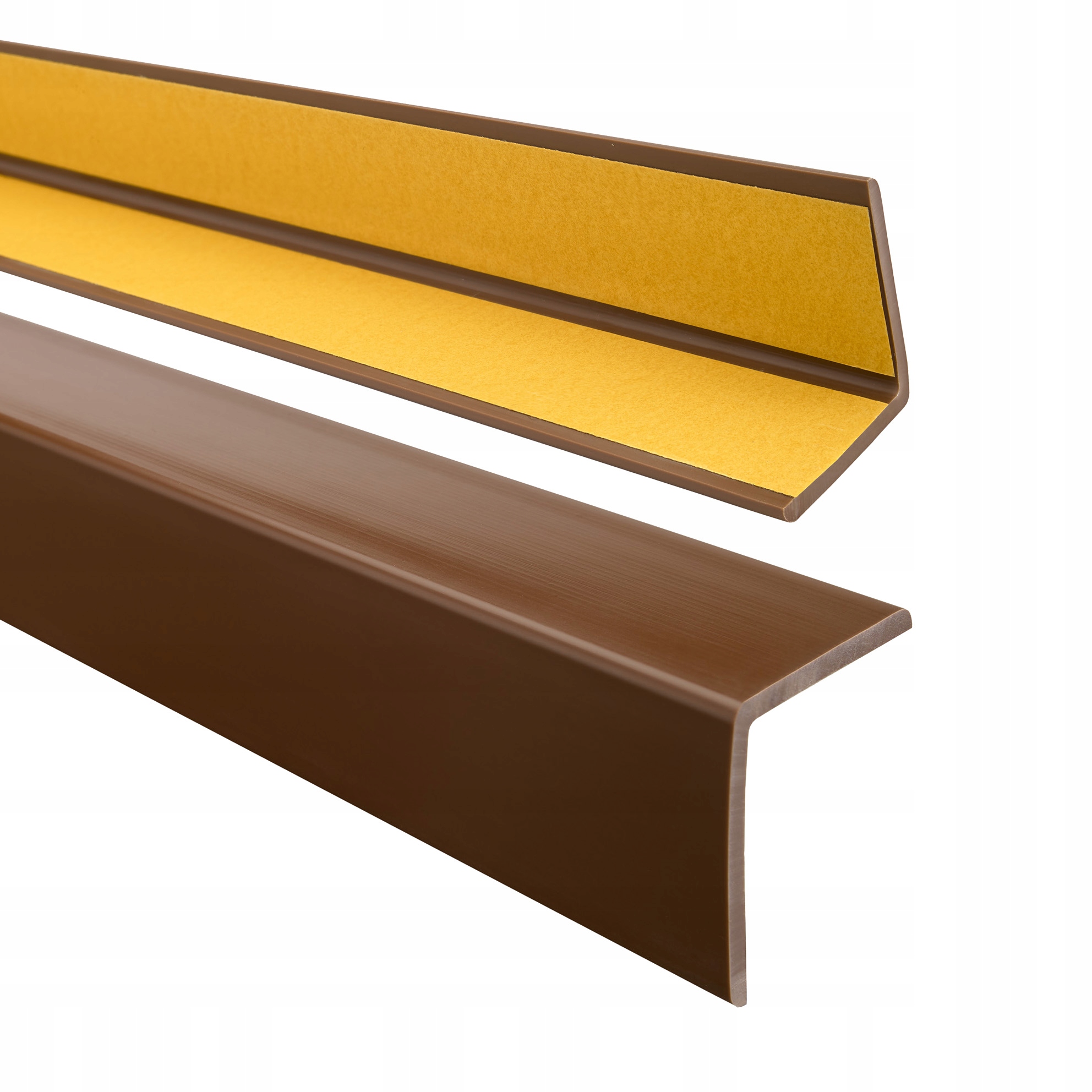 Mäkký Pvc uholník, ochranný, samolepiaci, hnedý, 27x27 mm, 130 cm