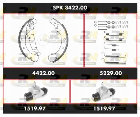 ROADHOUSE 3422.00 комплект тормозов, барабанные тормоза