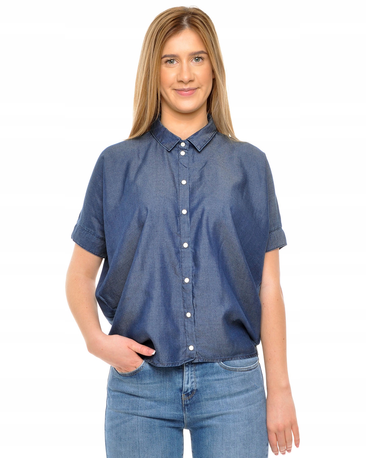 WRANGLER košeľa navy S/S RELAXED SHIRT_ S