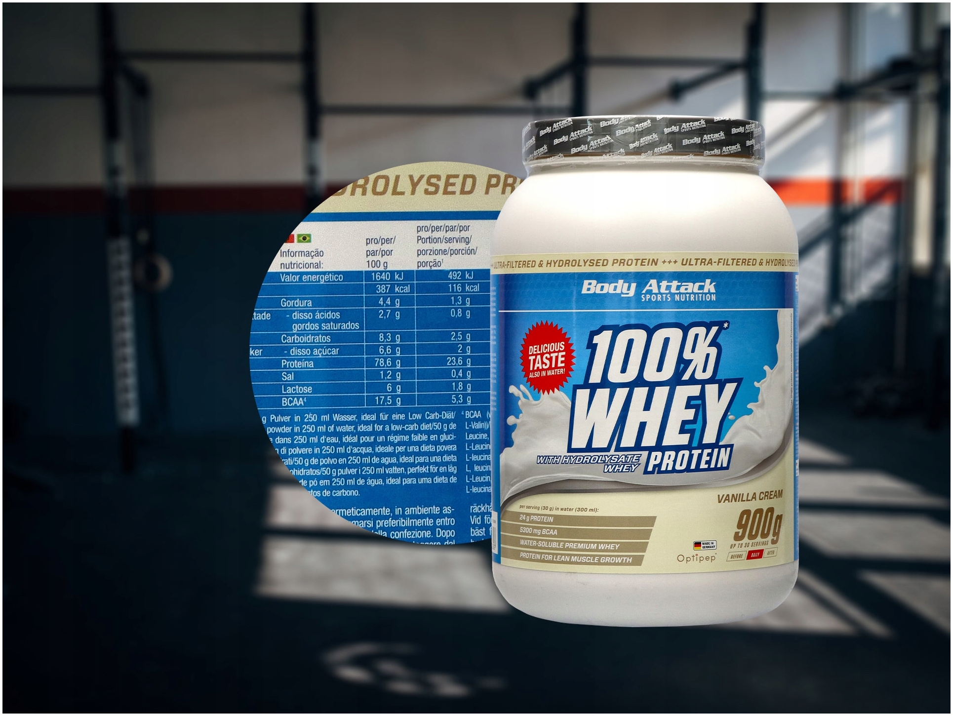 BODY ATTACK 100% Whey Protein 900g Odżywka Białkowa WPC Optipep BCAA — 6