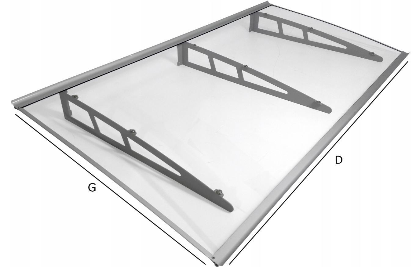 DASZEK DRZWI WEJŚCIOWE PROSTY ZADASZENIE 190X100 DASZKI ALUMINIUM DASZKI Materiał poliwęglan