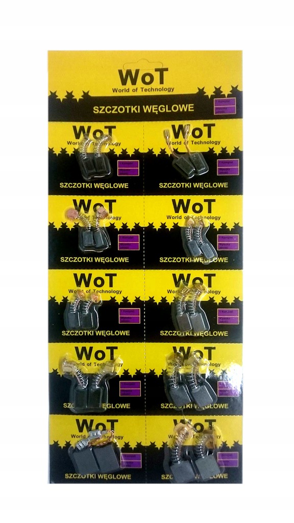 ZESTAW 10 SZCZOTEK WĘGLOWYCH DO ELEKTRONARZĘDZI