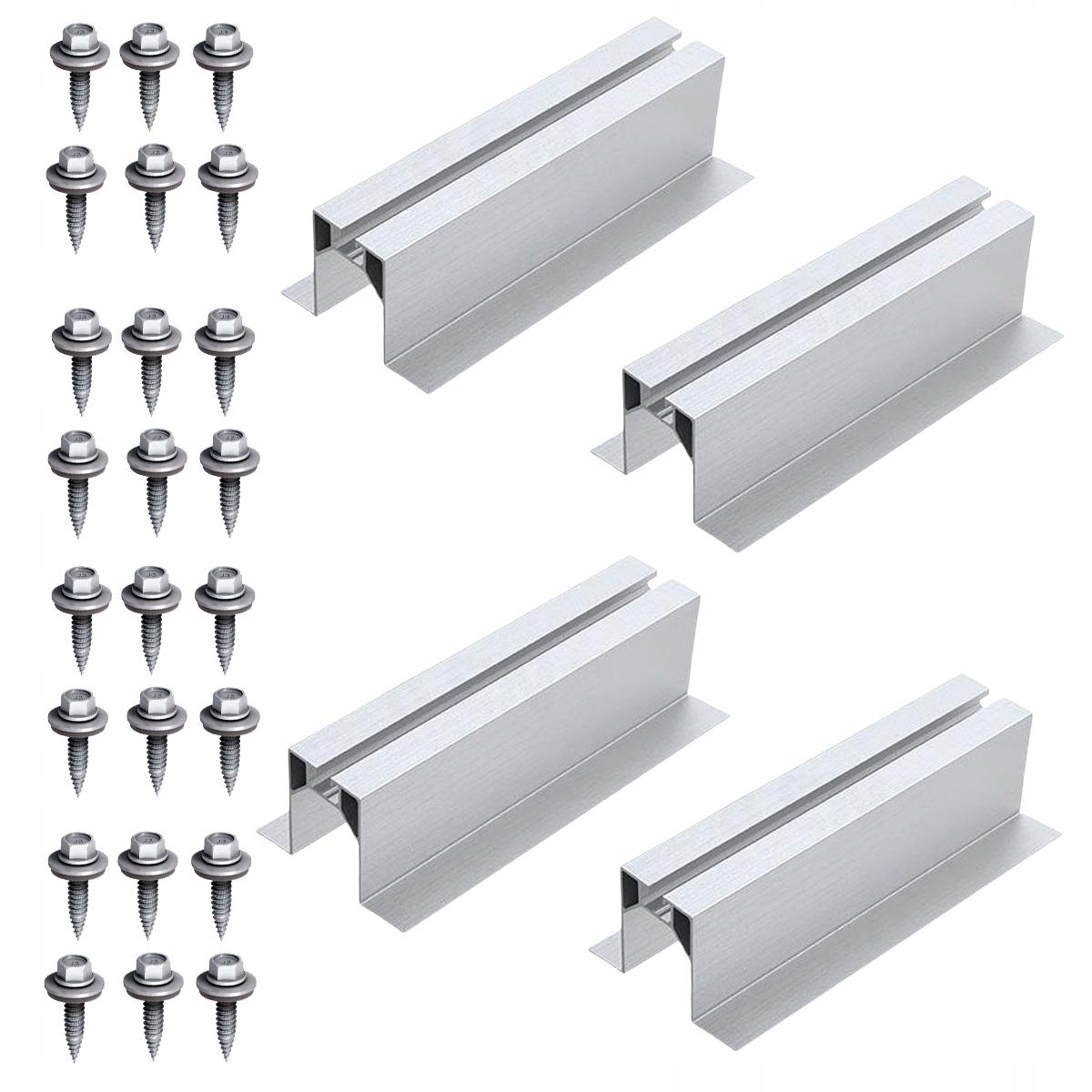 Šikmý Mostík Blachodachówka Pv 63x330mm Stříbrný Epdm x4 x24 Šroub Do Alu