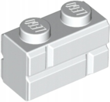 

10 szt Lego 98283 White Brick 1x2 Masonry Profile