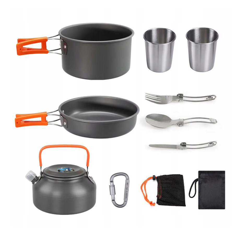Kempingové Nádobí Pro Přežití, Velký Turistický Set, Pánev A Hrnce