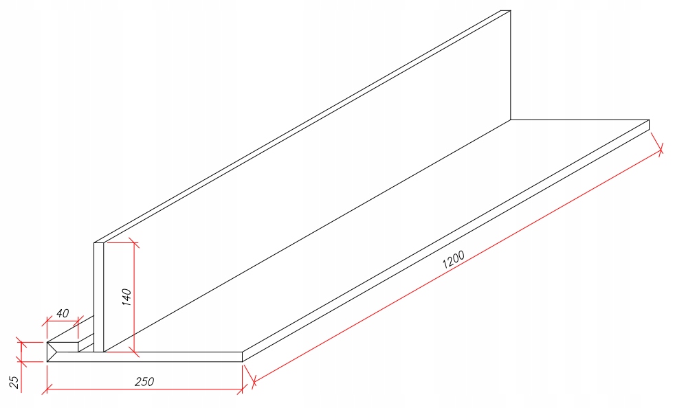 PÓŁKA SUFIT PODWIESZANY LED OŚWIETLENIE G-K 120CM Kod producenta P-FG03B
