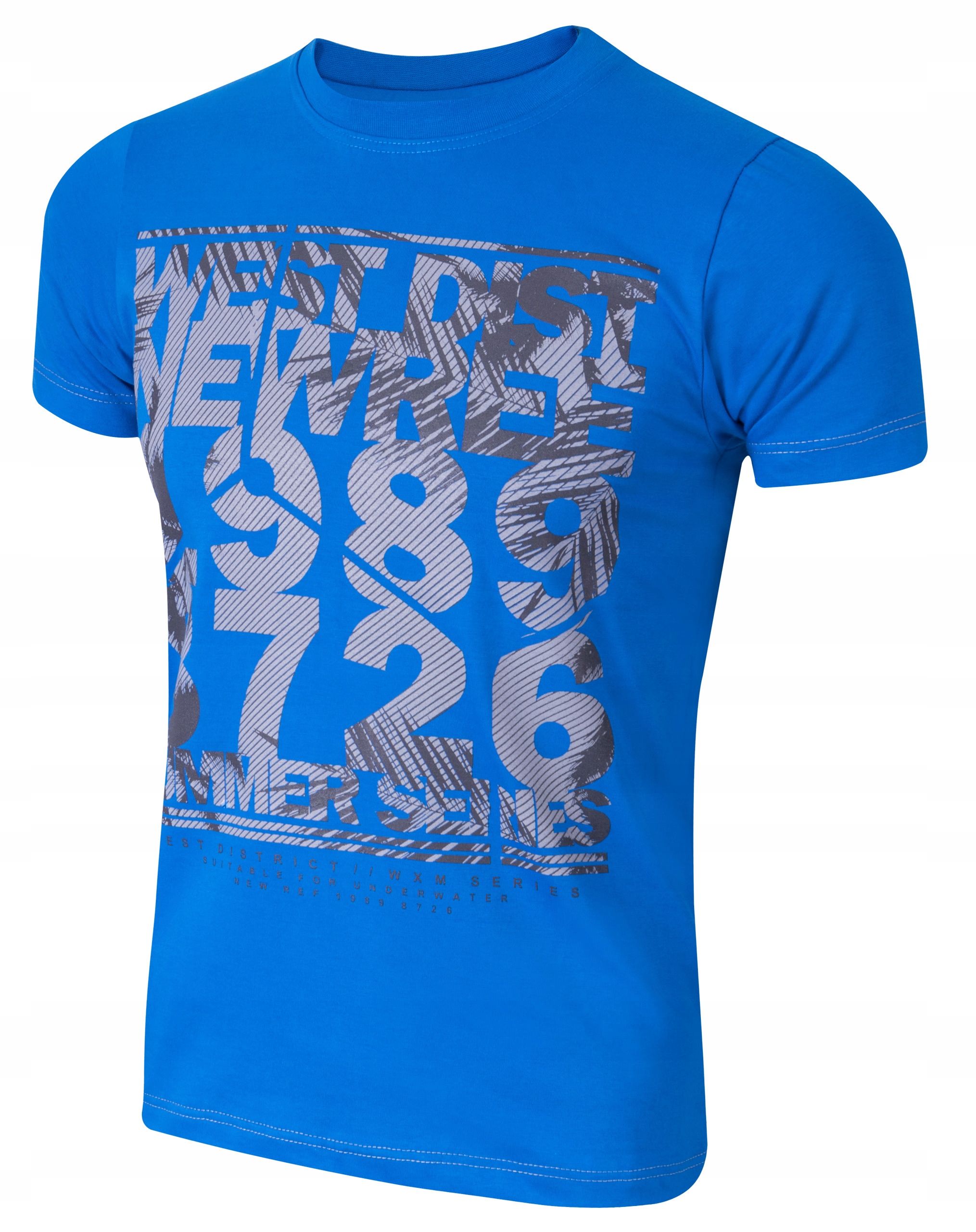 

T-shirt Koszulka Koszulki Męskie KM05 6XL niebiesk