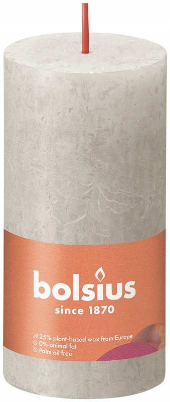 Bolsius Świeca Rustic Shine 100/50 SZARY PIASEK