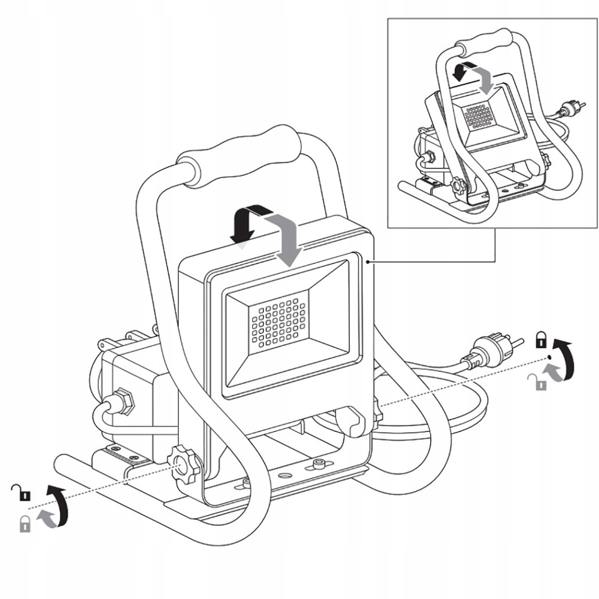 Naświetlacz Roboczy LED 30W + 2x GNIAZDO Ledvance Wysokość produktu 30.7 cm