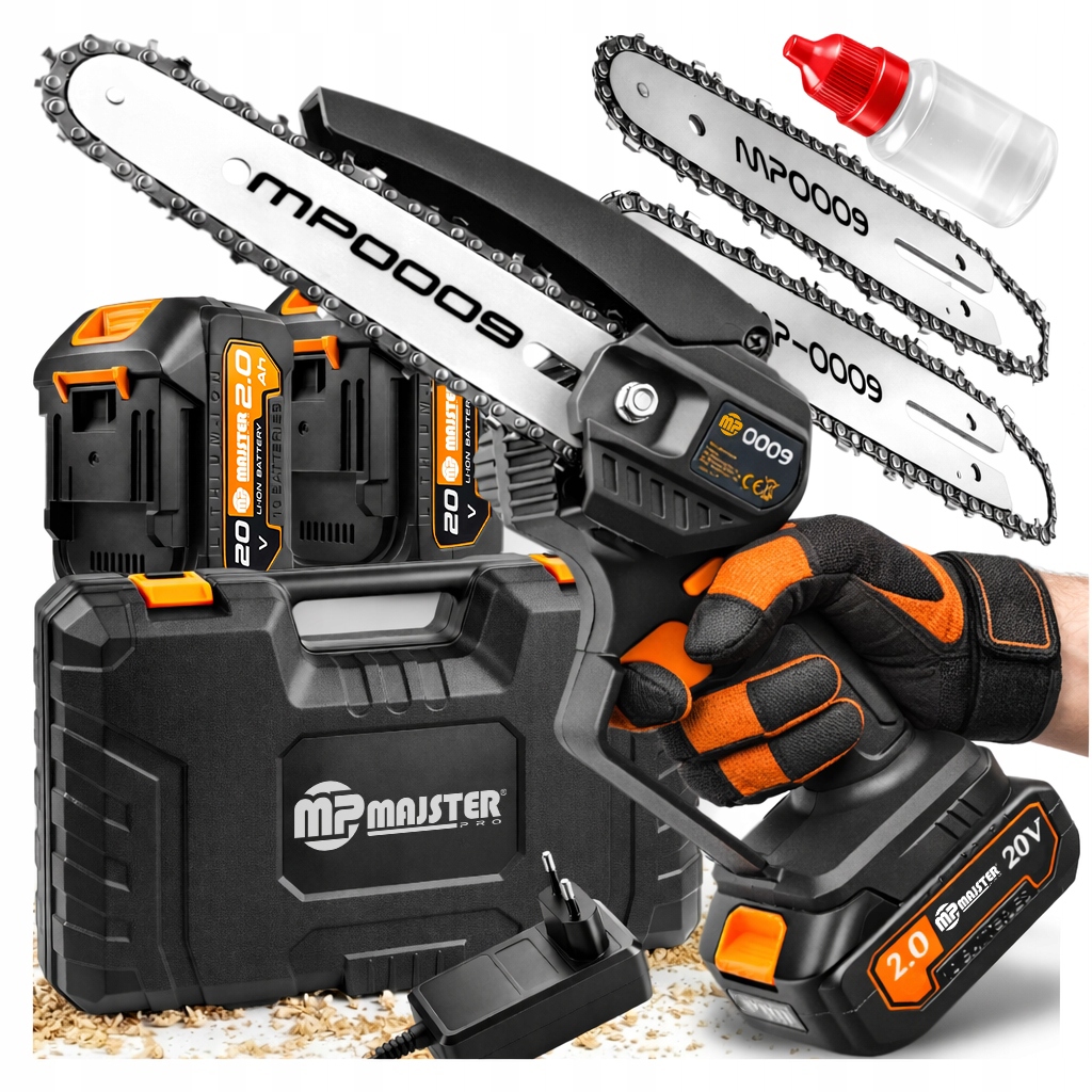 Piła łańcuchowa akumulatorowa pilarka elektryczna gałęziówka 2xAKU MP0009