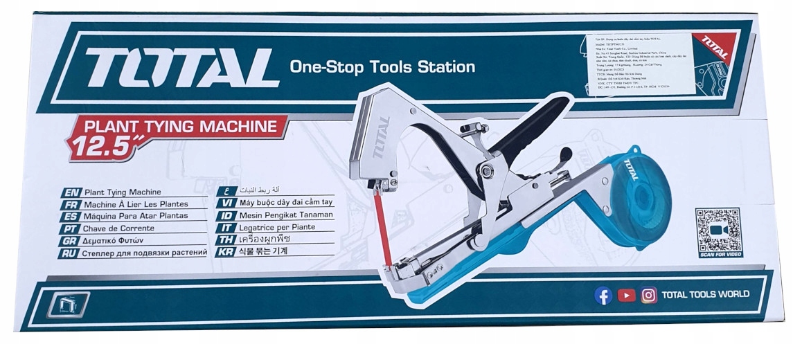 TAPENER ZSZYWACZ OGRODNICZY OGRODOWY DO ROŚLIN KRZEWÓW + TAŚMA 25m Marka Total