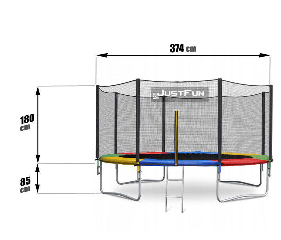 Trampolina Just Fun 12ft 374cm MULTICOLOR Marka JUST FUN