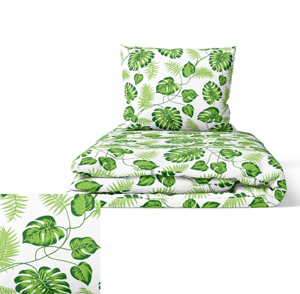 Hotelové Povlečení 160x200 cm 2xPOVLEČENÍ 70x80 Sada Povlečení Listy Pal