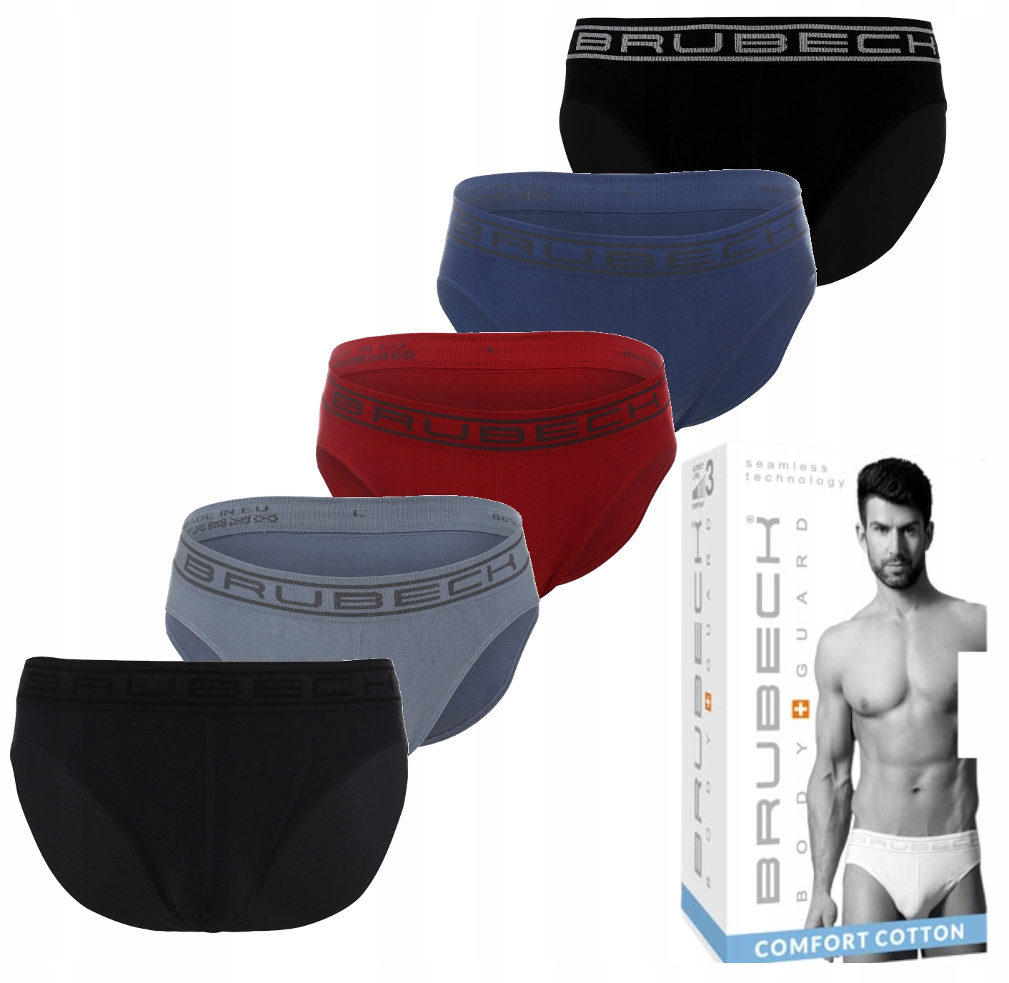 

Zestaw 5-PACK Męskie Slipy Majtki Brubeck Bawełna