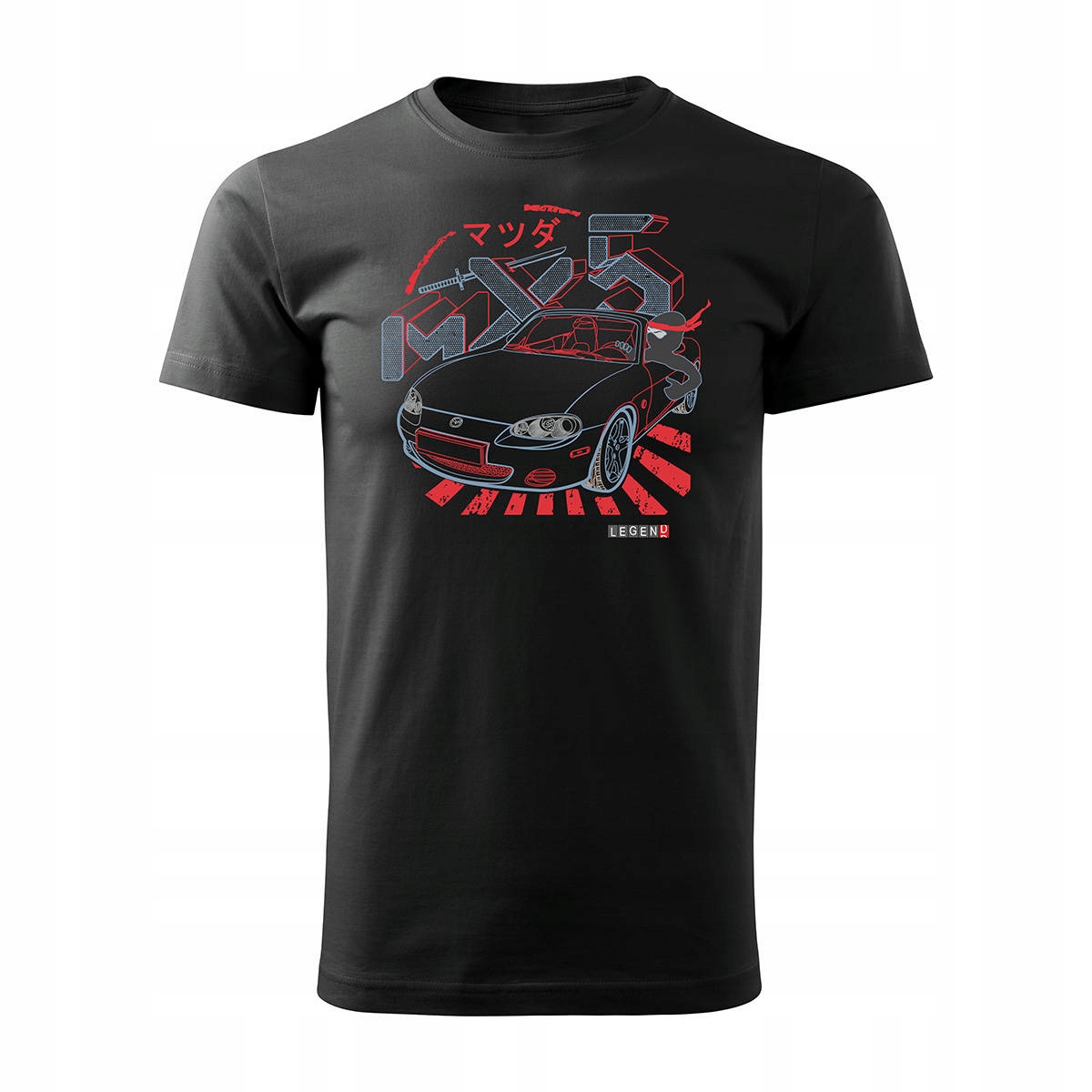 

Koszulka z samochodem Mazda MX-5 MX 5 męska czarna