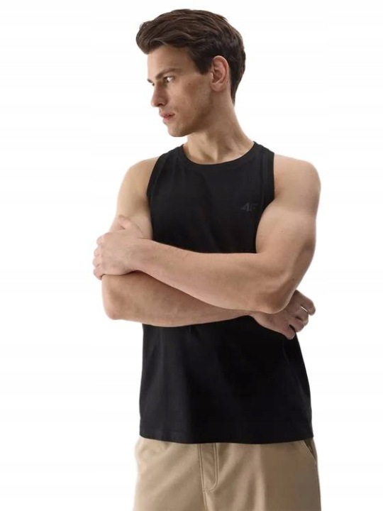 Koszulka Męska 4F Bez Rękawów T-shirt Gładki Bawełna Tank Top r. XXL