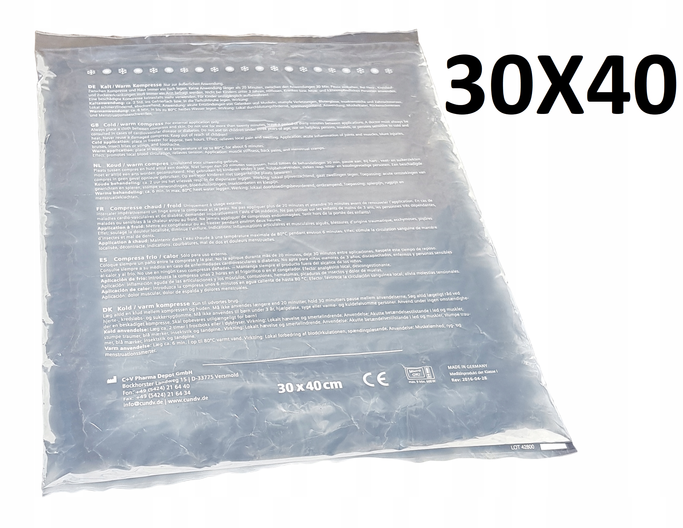

Kompres Okład Żelowy Ciepło Zimno 30X40 Niemiecki