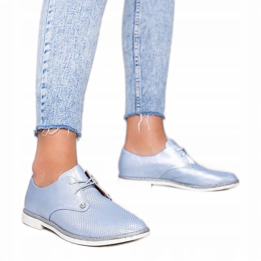 

Niebieskie Skóra ekologiczna Buty Półbuty r.38